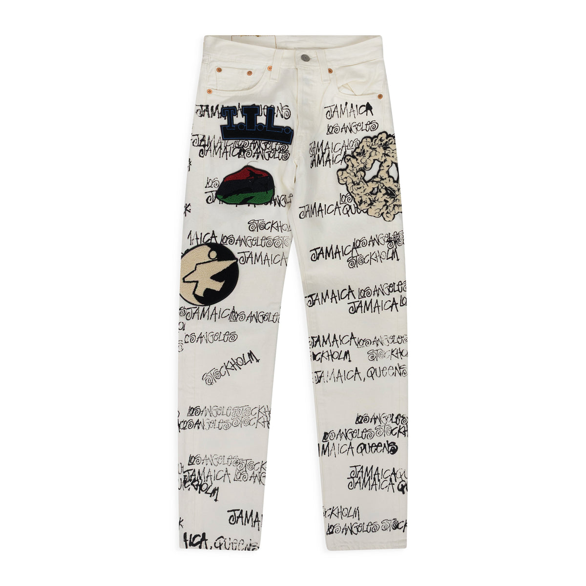 White Stussy 501 Jeans